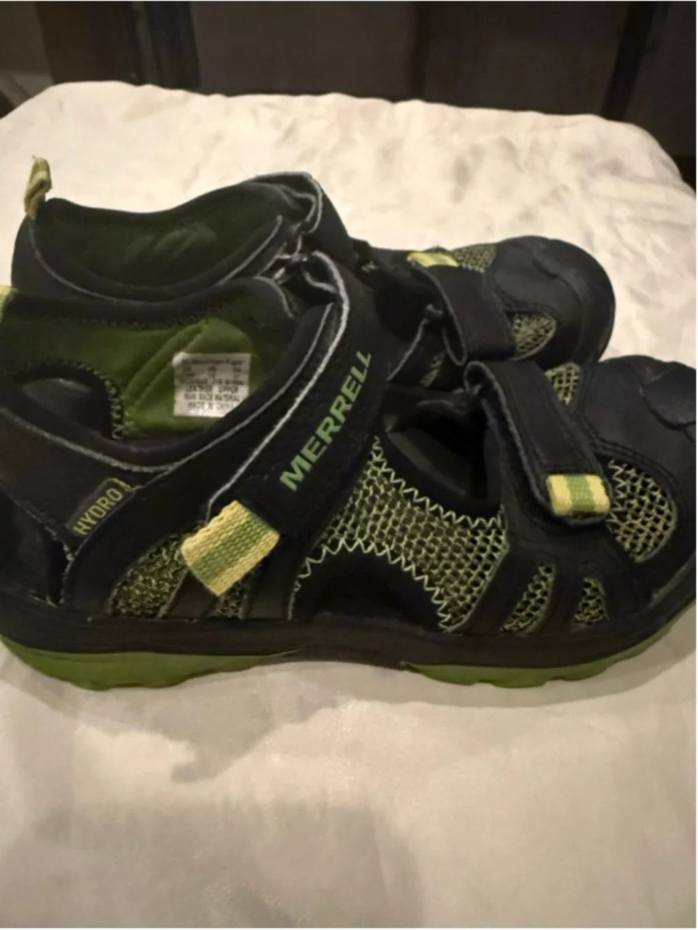 Boys Merrell Hydro Rapid Water Shoes 13 Black Green